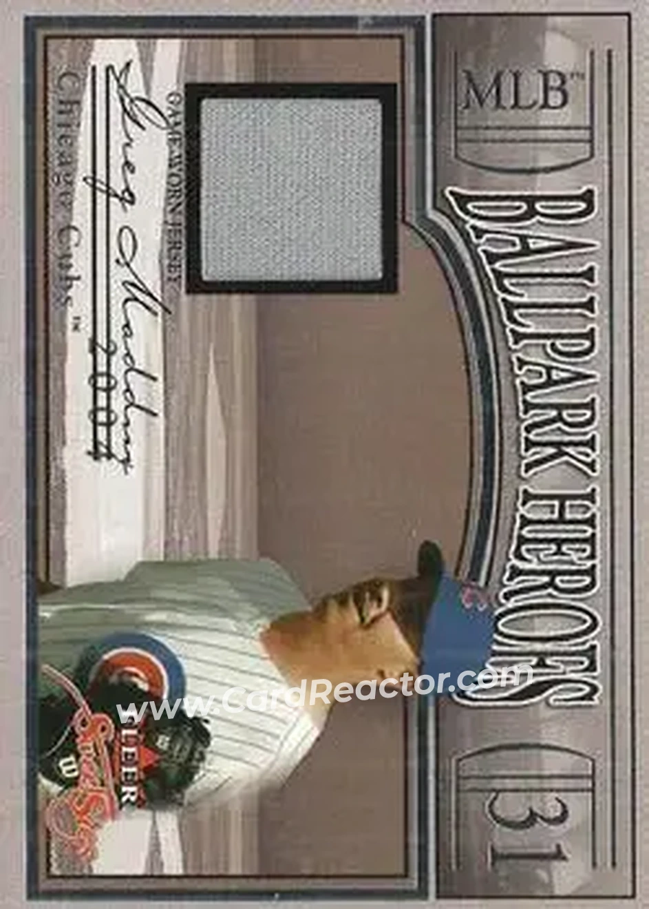 2004 Fleer Sweet Sigs - Ballpark Heroes Jersey Silver #BH-GM - Greg Maddux - Chicago Cubs - Front