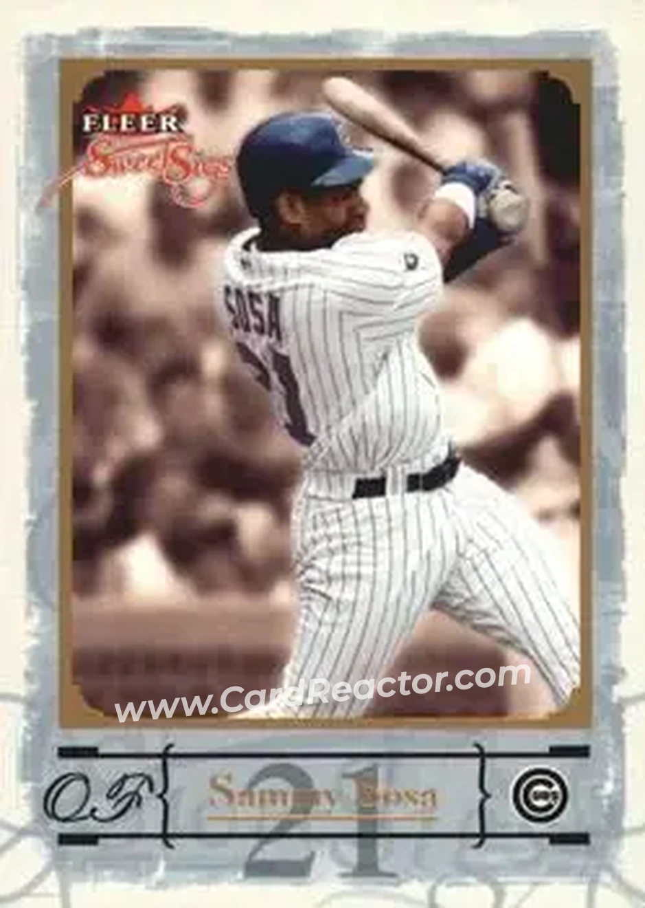 2004 Fleer Sweet Sigs - Gold #63 - Sammy Sosa - Chicago Cubs - Front