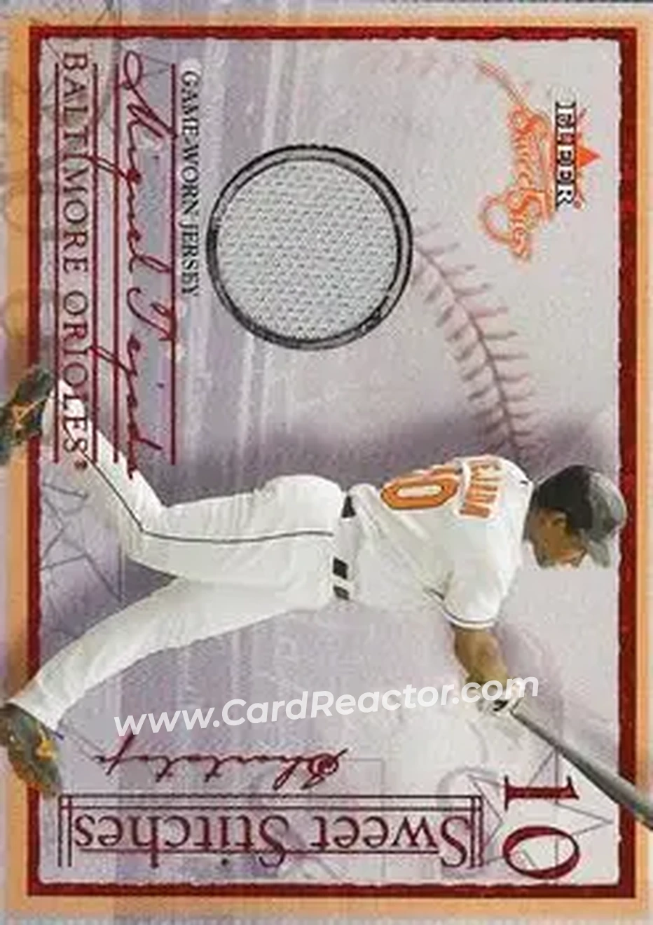 2004 Fleer Sweet Sigs - Sweet Stitches Jersey Red #ST-MT2 - Miguel Tejada - Baltimore Orioles - Front