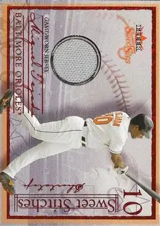 2004 Fleer Sweet Sigs - Sweet Stitches Jersey Red #ST-MT2 - Miguel Tejada - Baltimore Orioles