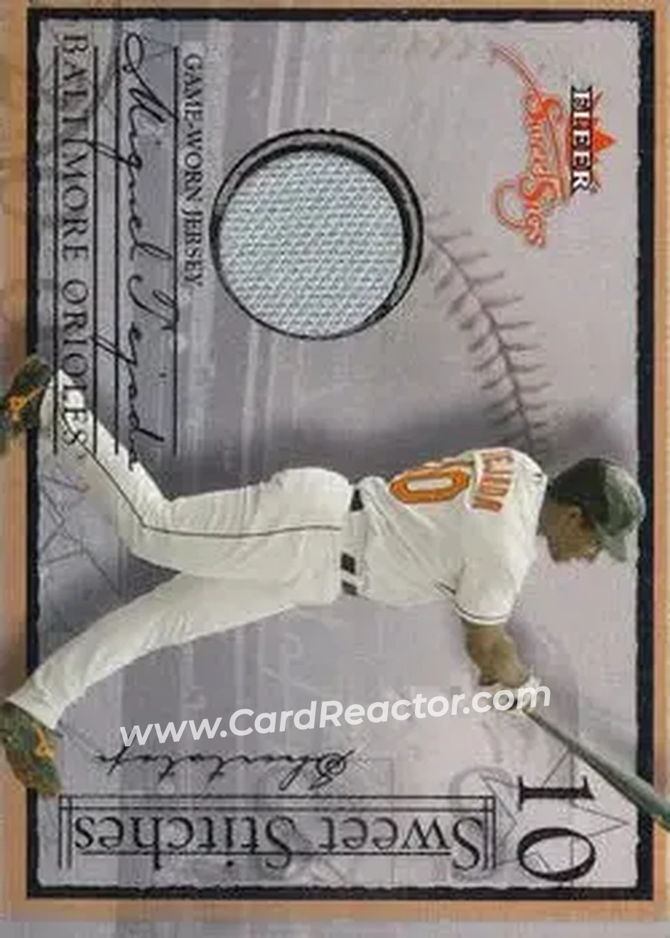 2004 Fleer Sweet Sigs - Sweet Stitches Jersey Silver #ST-MT - Miguel Tejada - Baltimore Orioles - Front