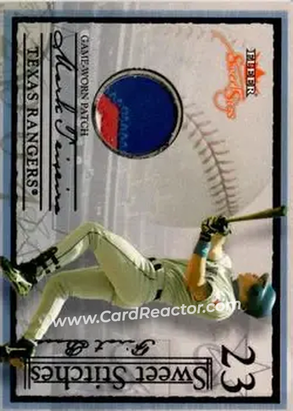 2004 Fleer Sweet Sigs - Sweet Stitches Patch Black #ST-MT2 - Mark Teixeira - Texas Rangers - Front