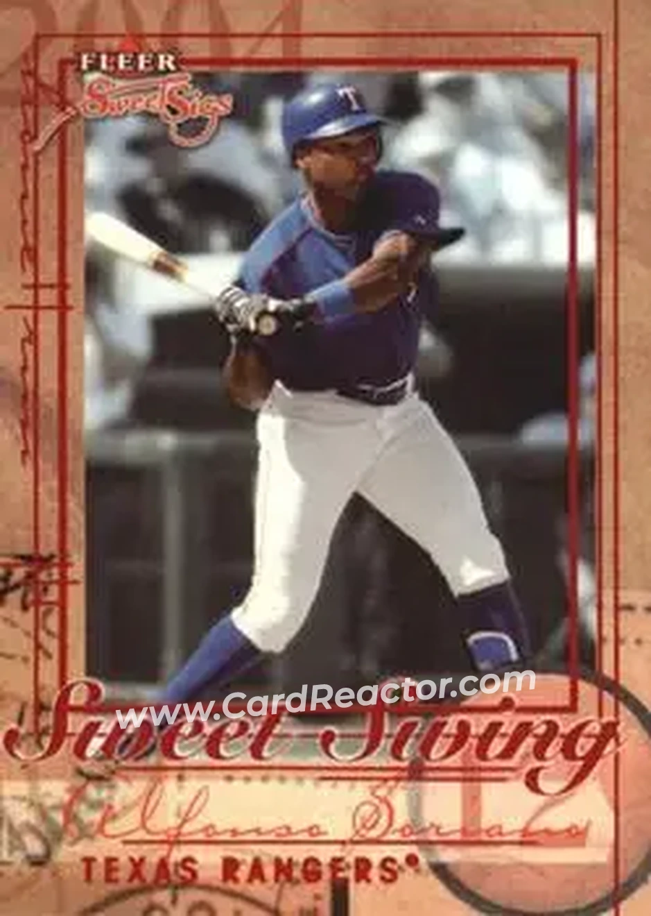 2004 Fleer Sweet Sigs - Sweet Swing #5SS - Alfonso Soriano - Texas Rangers - Front