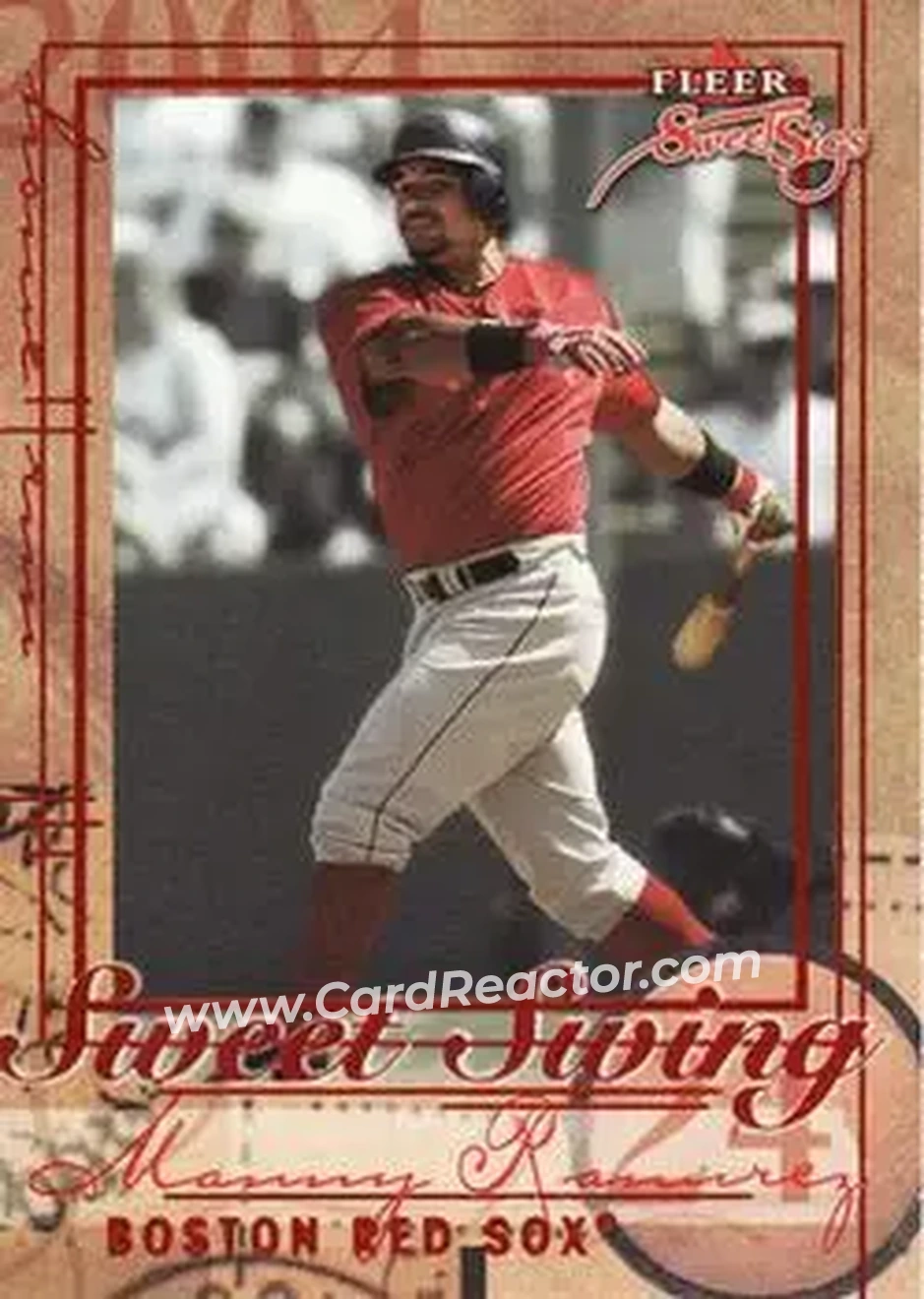 2004 Fleer Sweet Sigs - Sweet Swing #6SS - Manny Ramirez - Boston Red Sox - Front