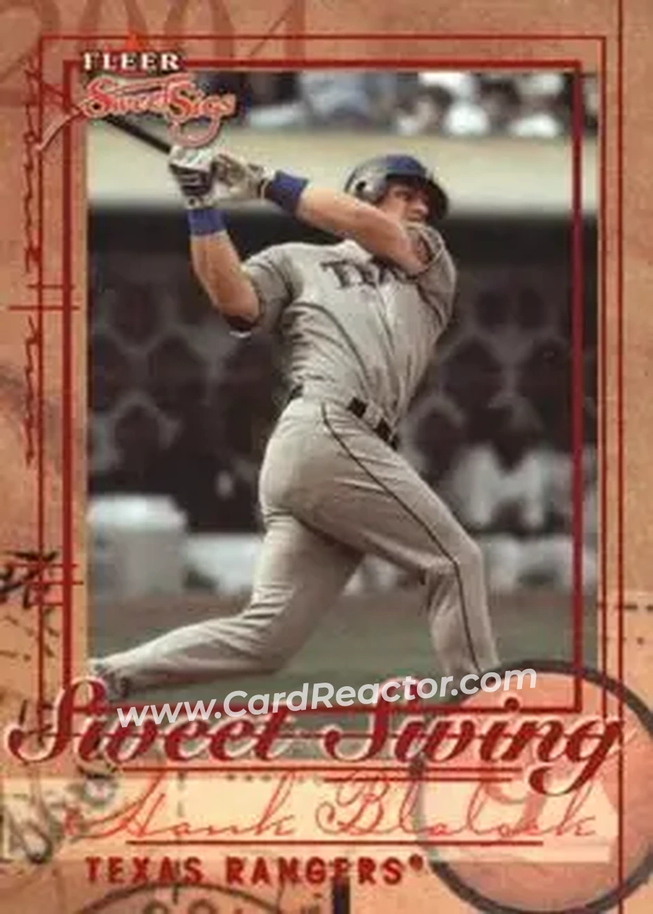 2004 Fleer Sweet Sigs - Sweet Swing #12SS - Hank Blalock - Texas Rangers - Front