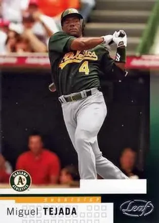 2004 Leaf #68 - Miguel Tejada - Oakland Athletics