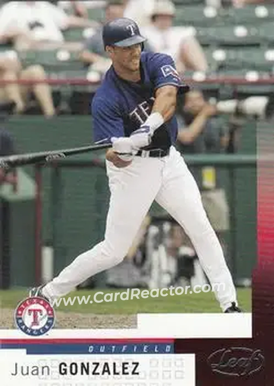 2004 Leaf #89 - Juan Gonzalez - Texas Rangers - Front