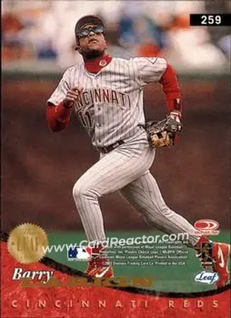 2004 Leaf #259 - Barry Larkin - Cincinnati Reds - Back 2004 Leaf #259 - Barry Larkin - Cincinnati Reds - Back