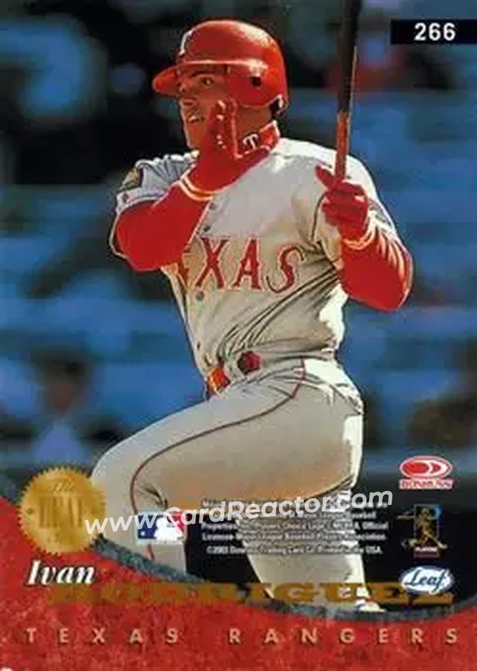 2004 Leaf #266 - Ivan Rodriguez - Back 2004 Leaf #266 - Ivan Rodriguez - Back