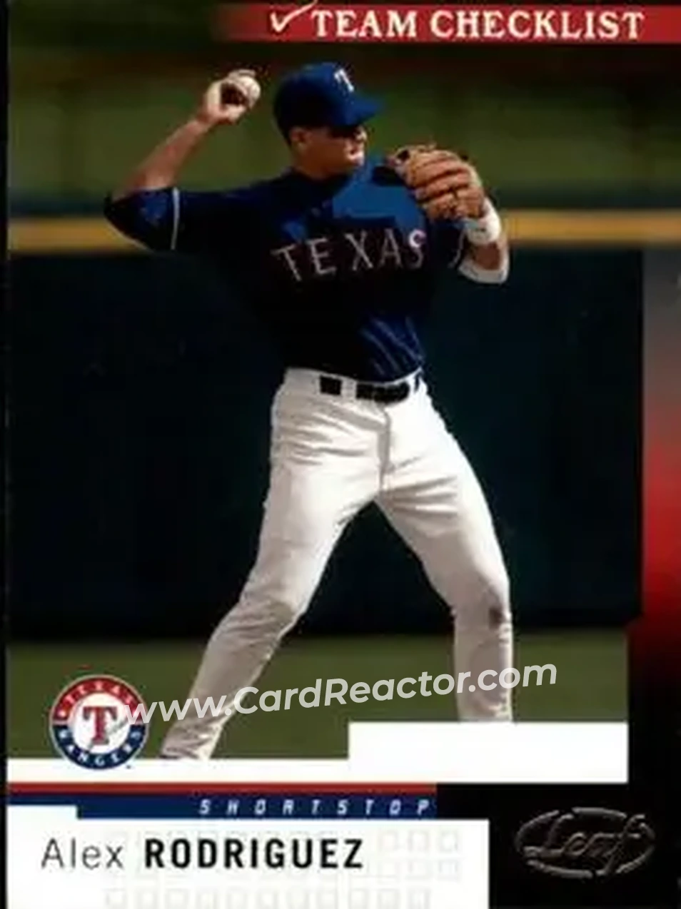 2004 Leaf #284 - Alex Rodriguez - Texas Rangers - Front