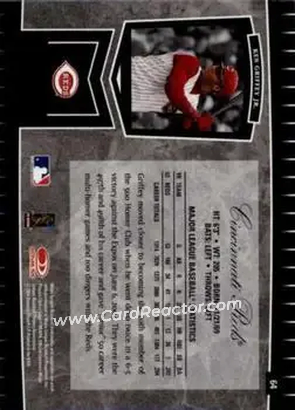 2004 Leaf Certified Cuts #64 - Ken Griffey Jr. - Cincinnati Reds - Back