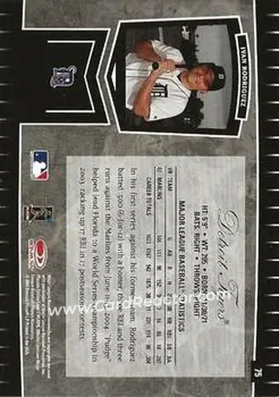 2004 Leaf Certified Cuts #75 - Ivan Rodriguez - Detroit Tigers - Back