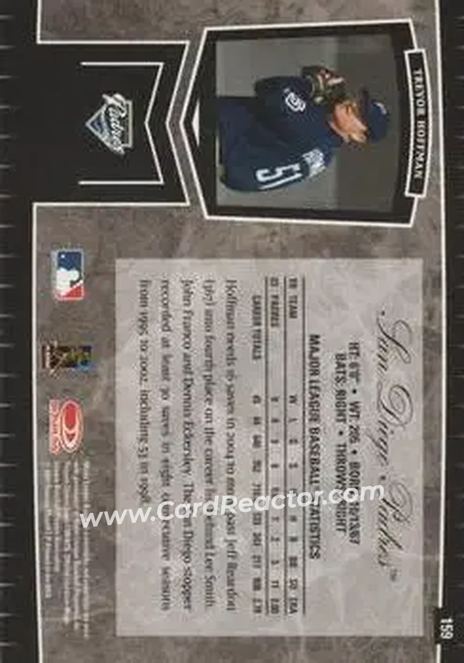 2004 Leaf Certified Cuts #159 - Trevor Hoffman - San Diego Padres - Back