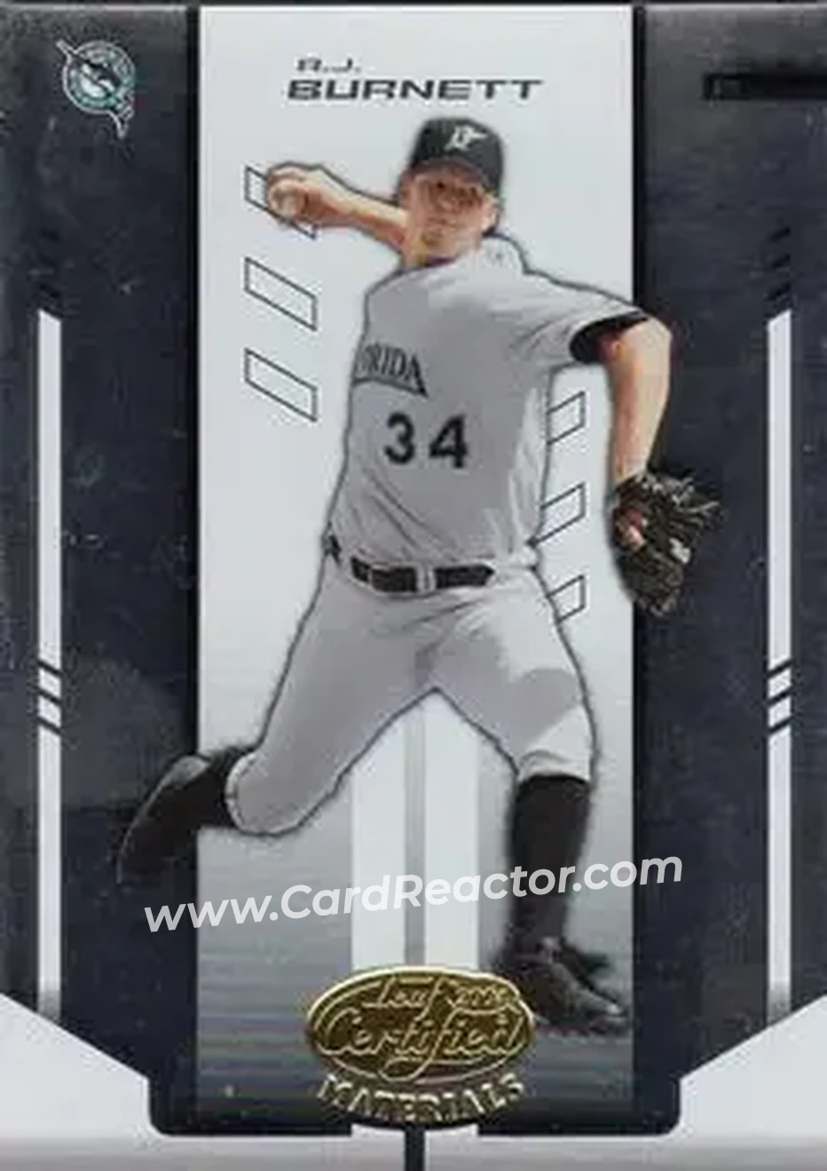 2004 Leaf Certified Materials #1 - A.J. Burnett - Florida Marlins - Front