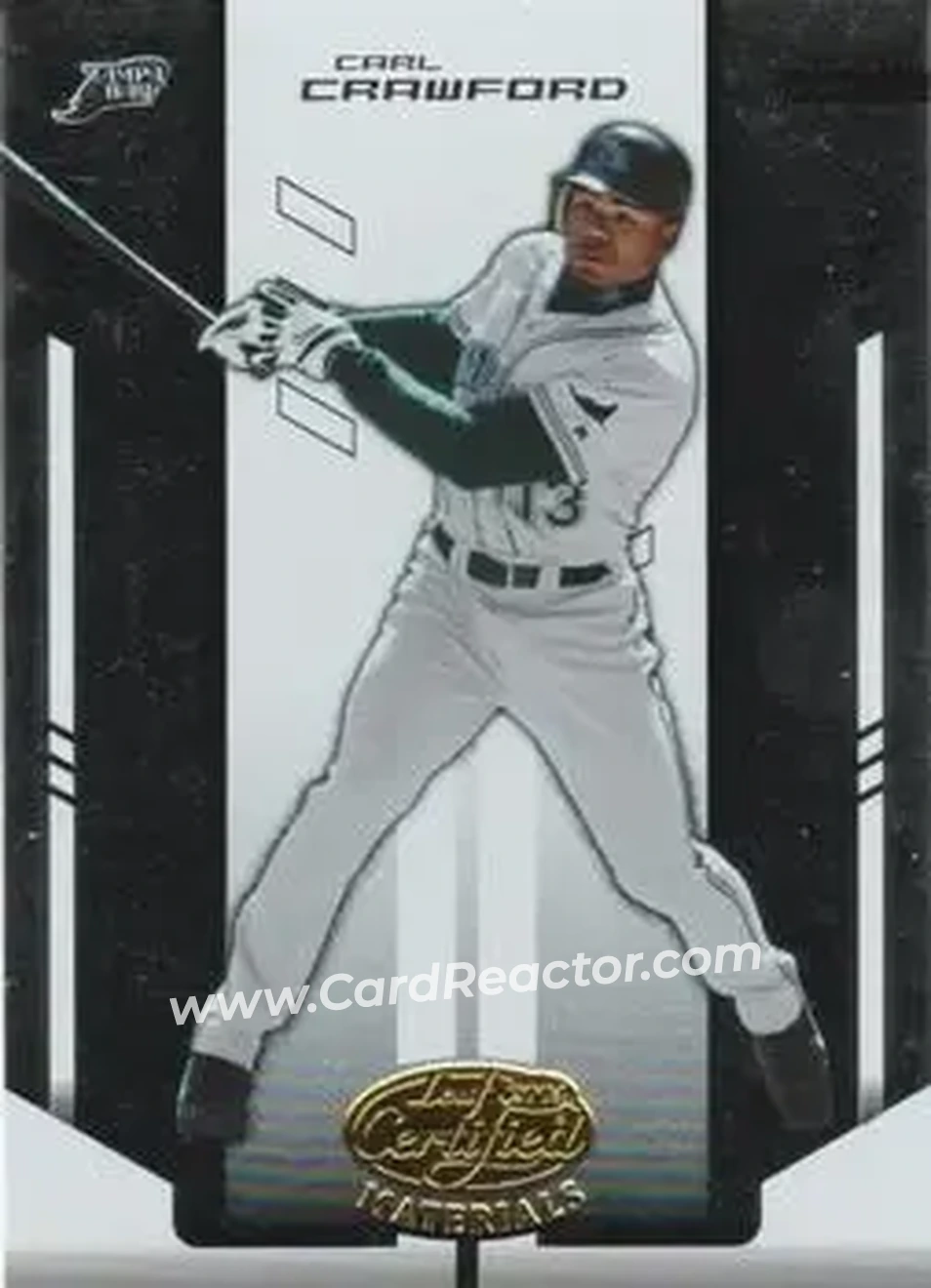 2004 Leaf Certified Materials #34 - Carl Crawford - Tampa Bay Devil Rays - Front