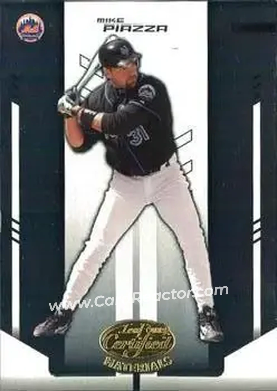 2004 Leaf Certified Materials #140 - Mike Piazza - New York Mets - Front 2004 Leaf Certified Materials #140 - Mike Piazza - New York Mets - Front