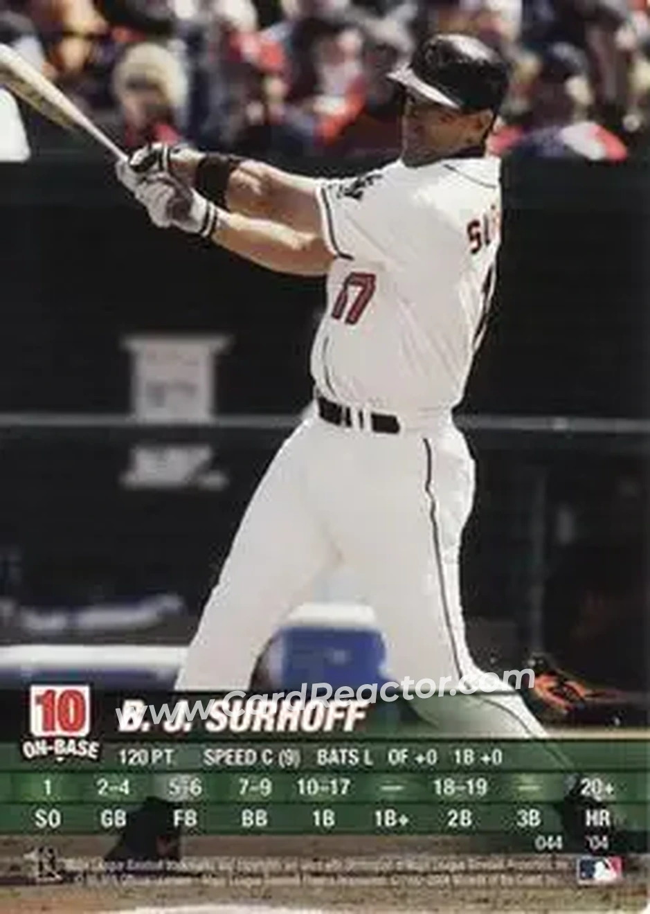 2004 MLB Showdown #044 - B.J. Surhoff - Baltimore Orioles - Front 2004 MLB Showdown #044 - B.J. Surhoff - Baltimore Orioles - Front