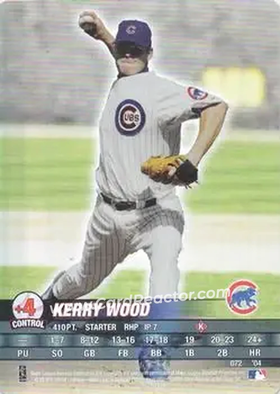 2004 MLB Showdown #072 - Kerry Wood - Chicago Cubs - Front
