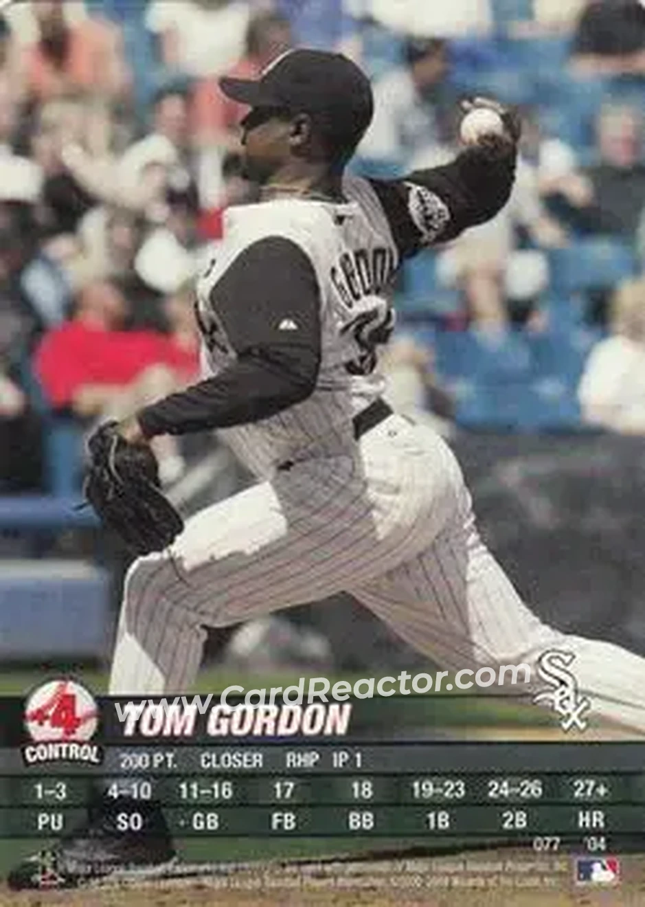 2004 MLB Showdown #077 - Tom Gordon - Chicago White Sox - Front