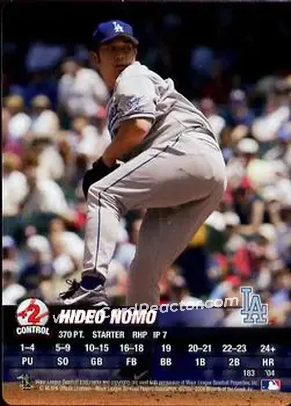 2004 MLB Showdown #183 - Hideo Nomo - Los Angeles Dodgers - Front