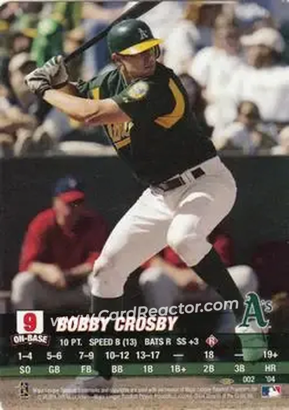 2004 MLB Showdown Pennant Run #002 - Bobby Crosby - Oakland Athletics - Front