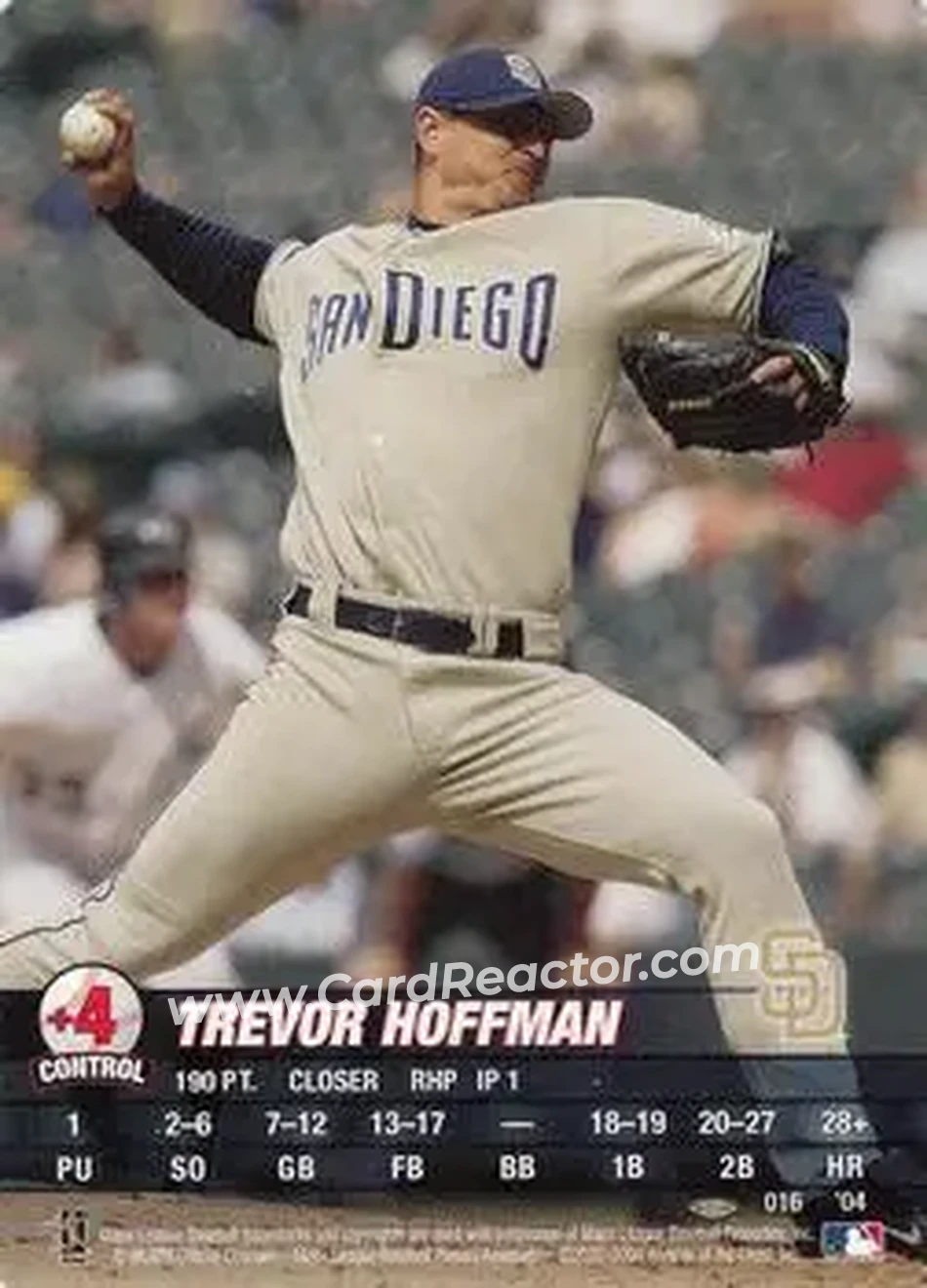 2004 MLB Showdown Pennant Run #016 - Trevor Hoffman - San Diego Padres - Front