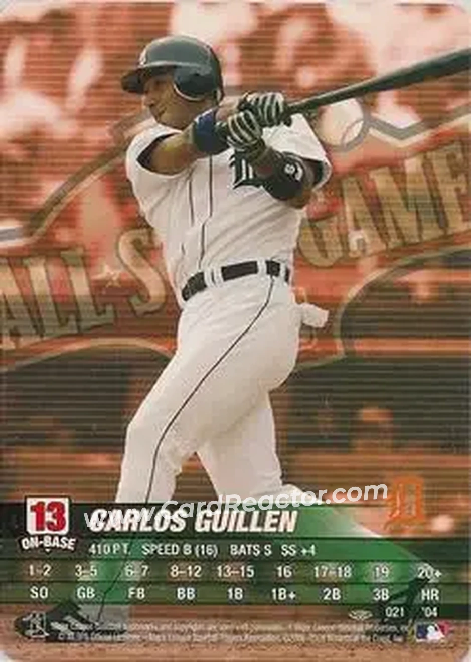 2004 MLB Showdown Pennant Run #021 - Carlos Guillen - Detroit Tigers - Front
