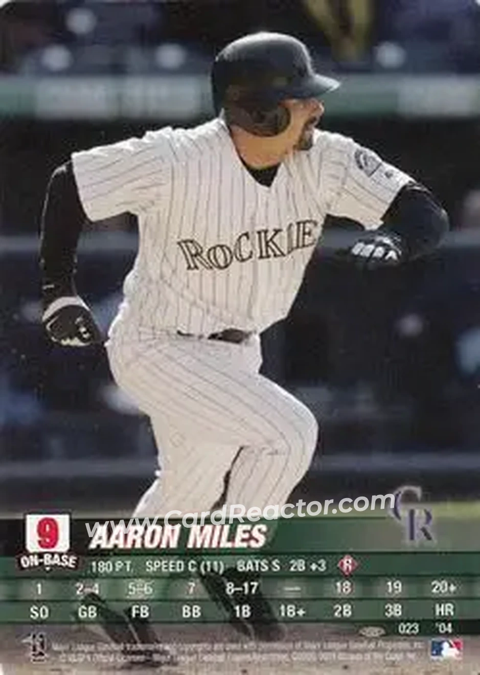 2004 MLB Showdown Pennant Run #023 - Aaron Miles - Colorado Rockies - Front