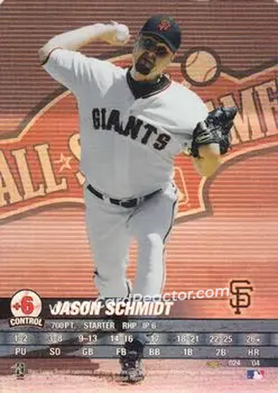 2004 MLB Showdown Pennant Run #024 - Jason Schmidt - San Francisco Giants - Front