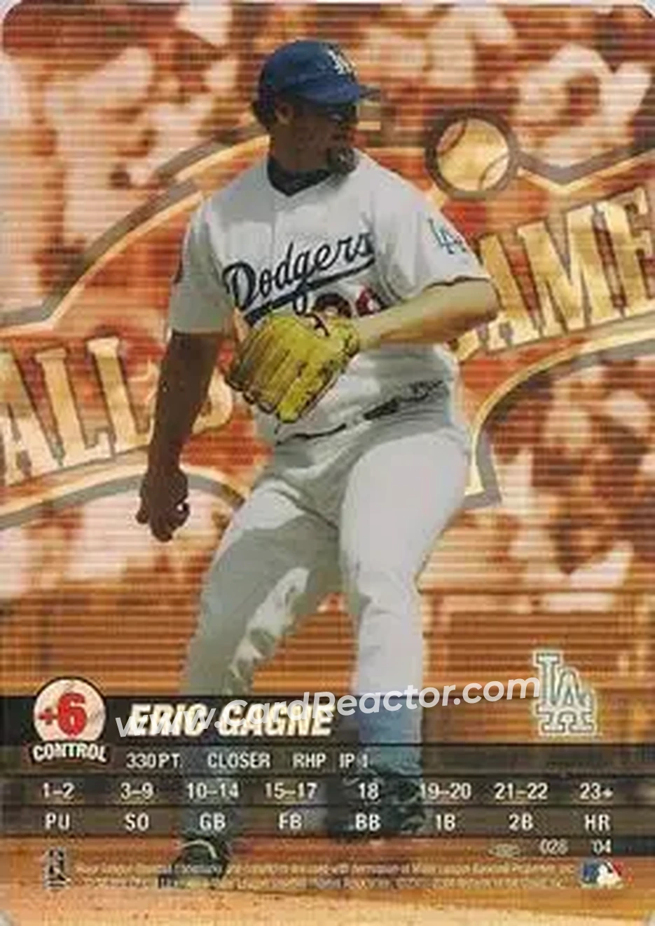2004 MLB Showdown Pennant Run #028 - Eric Gagne - Los Angeles Dodgers - Front