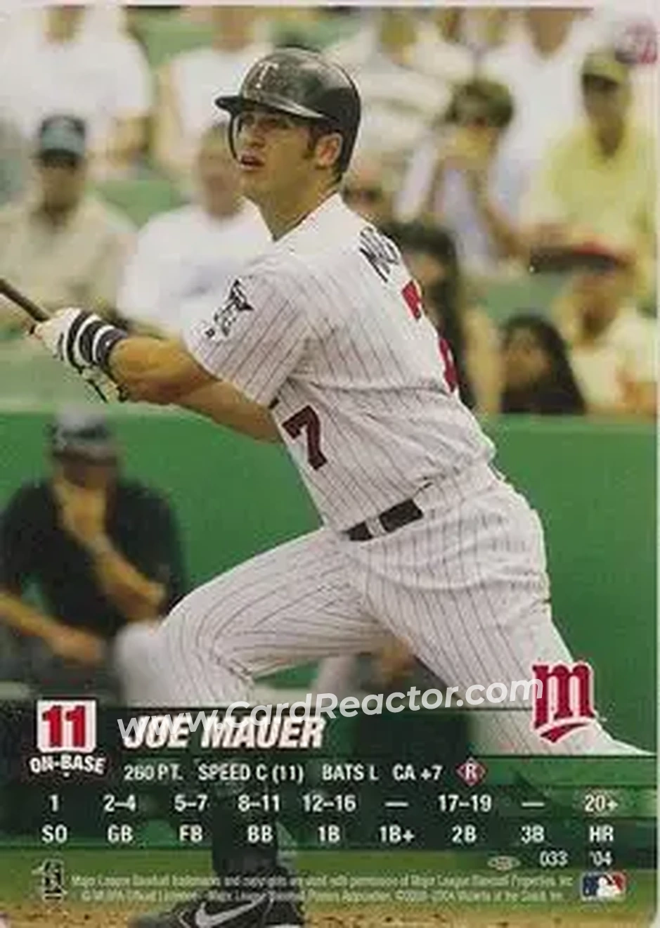 2004 MLB Showdown Pennant Run #033 - Joe Mauer - Minnesota Twins - Front
