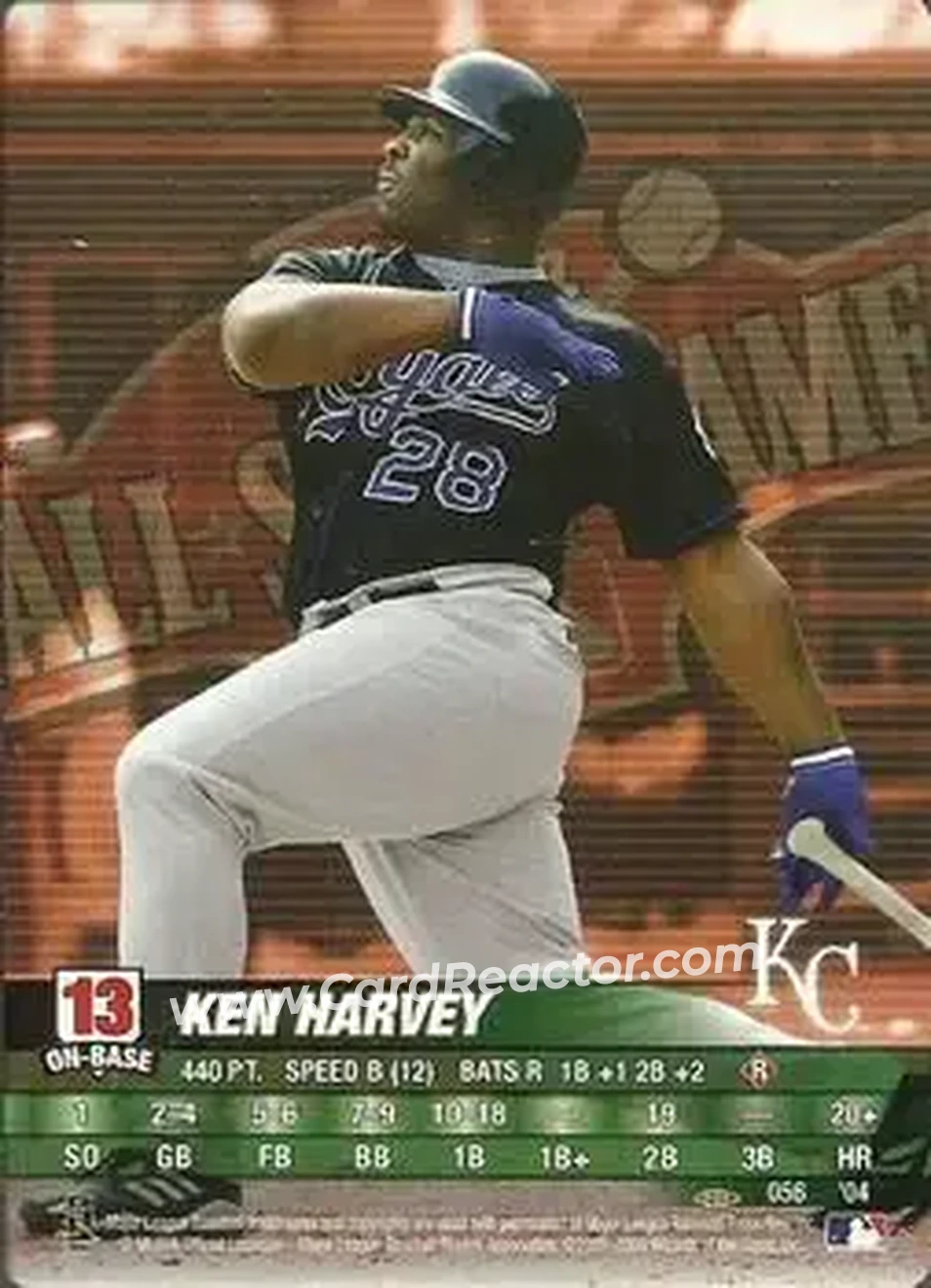 2004 MLB Showdown Pennant Run #056 - Ken Harvey - Kansas City Royals - Front
