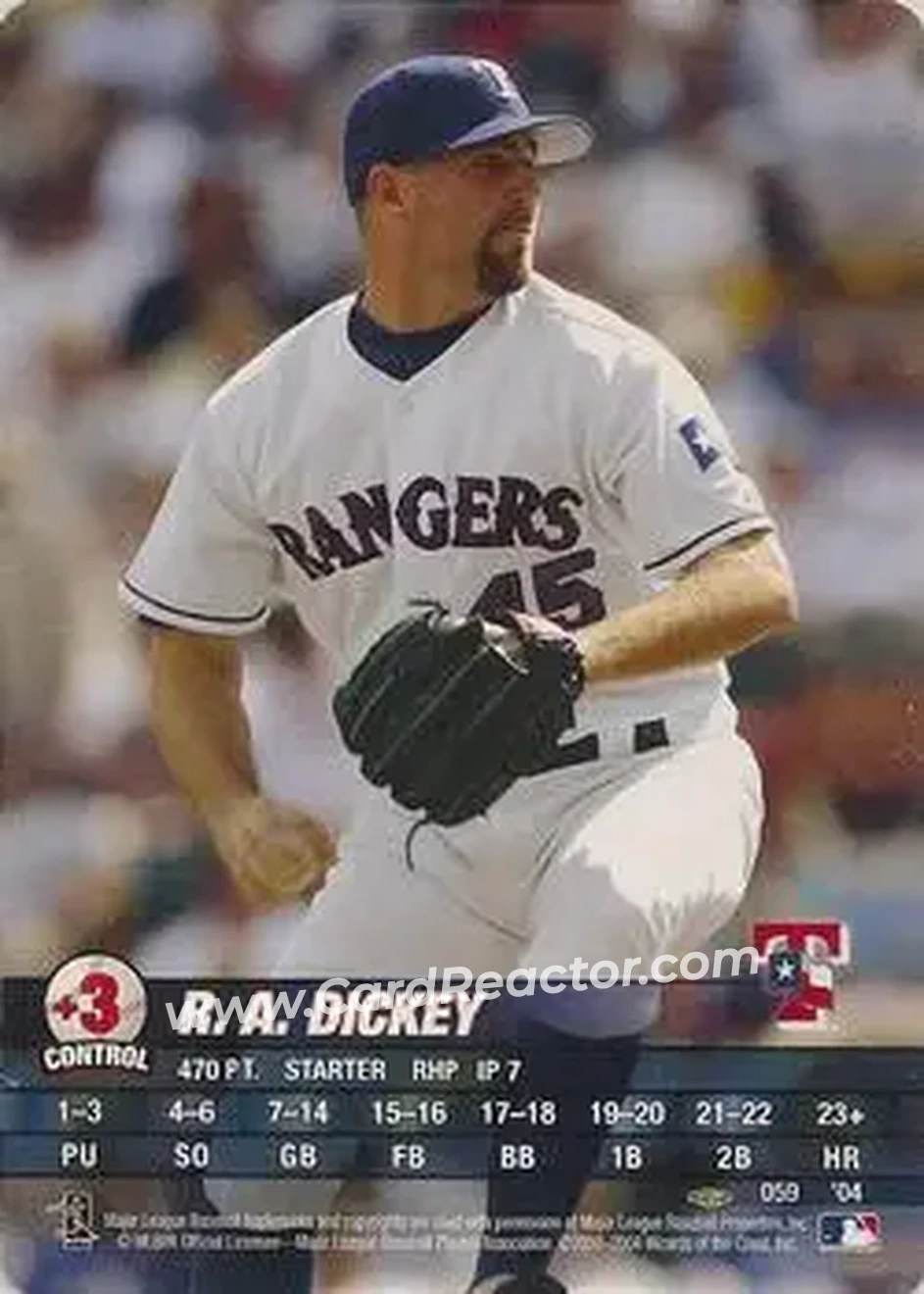 2004 MLB Showdown Pennant Run #059 - R.A. Dickey - Texas Rangers - Front 2004 MLB Showdown Pennant Run #059 - R.A. Dickey - Texas Rangers - Front