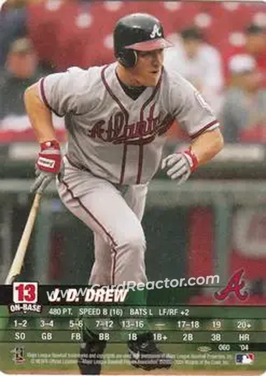 2004 MLB Showdown Pennant Run #060 - J.D. Drew - Atlanta Braves - Front