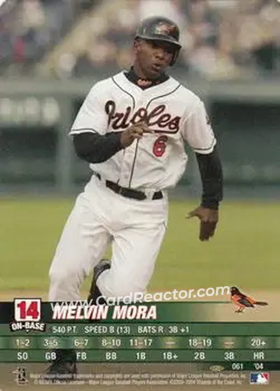 2004 MLB Showdown Pennant Run #061 - Melvin Mora - Baltimore Orioles - Front