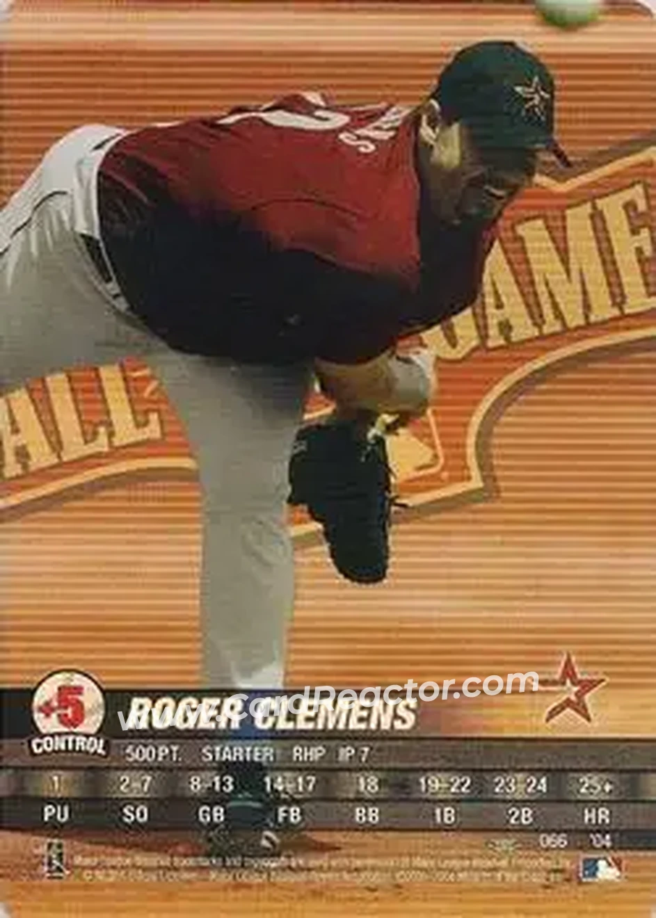 2004 MLB Showdown Pennant Run #066 - Roger Clemens - Houston Astros - Front