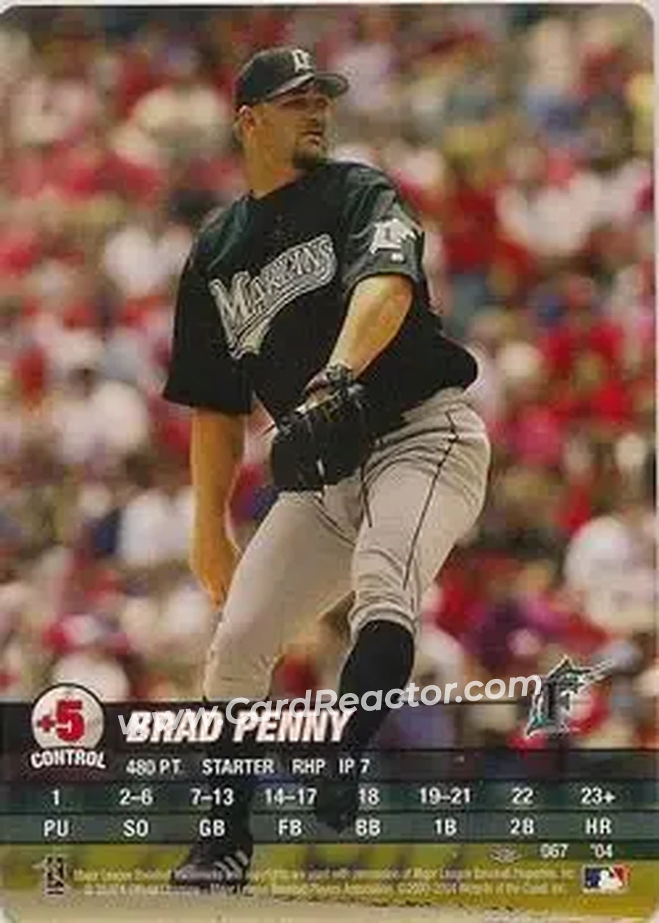 2004 MLB Showdown Pennant Run #067 - Brad Penny - Florida Marlins - Front