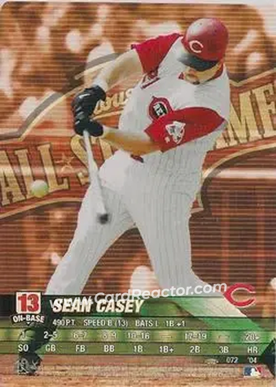 2004 MLB Showdown Pennant Run #072 - Sean Casey - Cincinnati Reds - Front