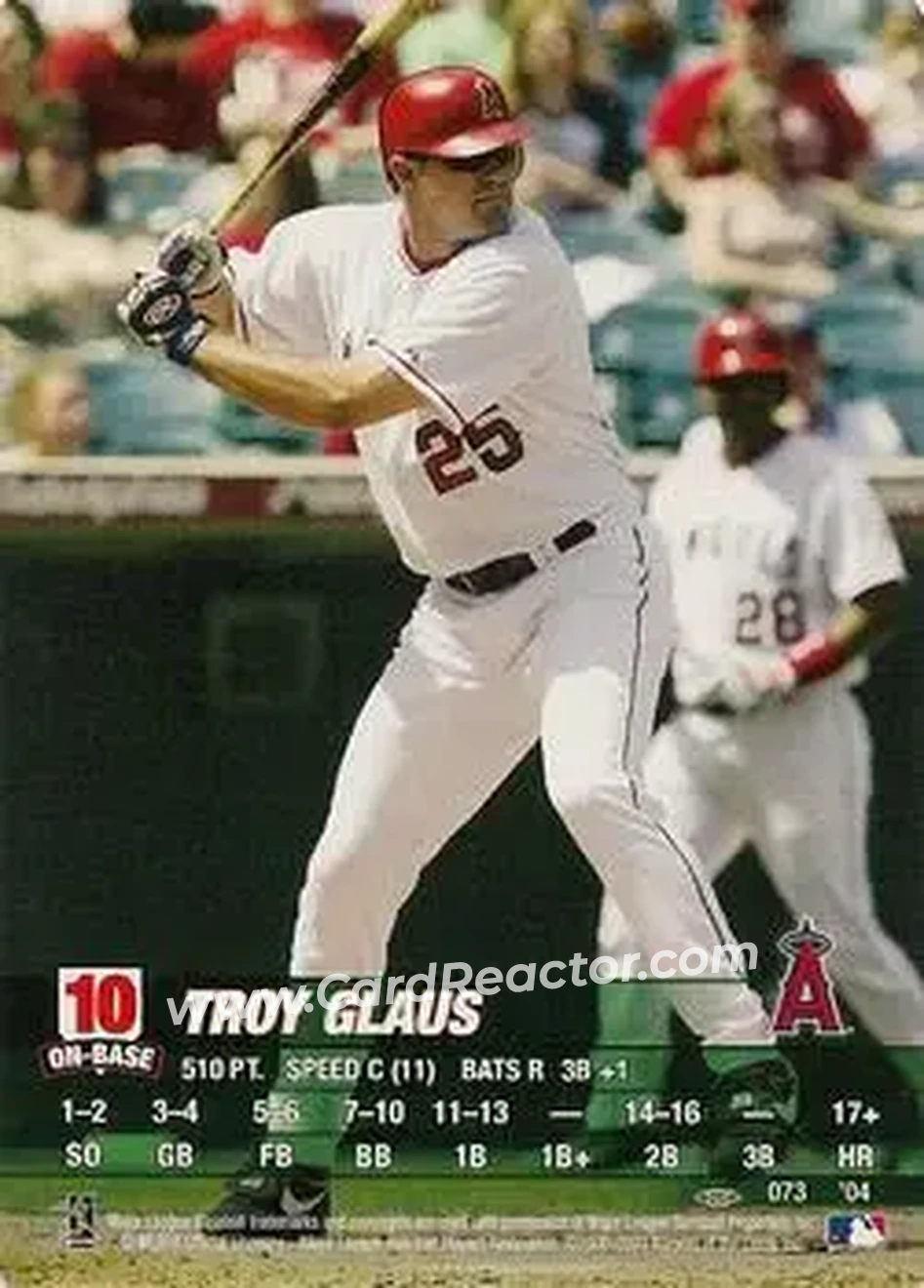 2004 MLB Showdown Pennant Run #073 - Troy Glaus - Anaheim Angels - Front