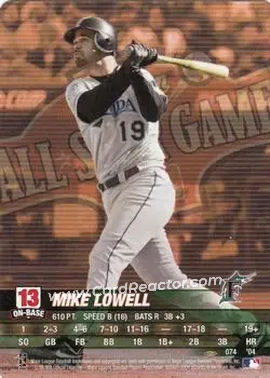 2004 MLB Showdown Pennant Run #074 - Mike Lowell - Florida Marlins - Front