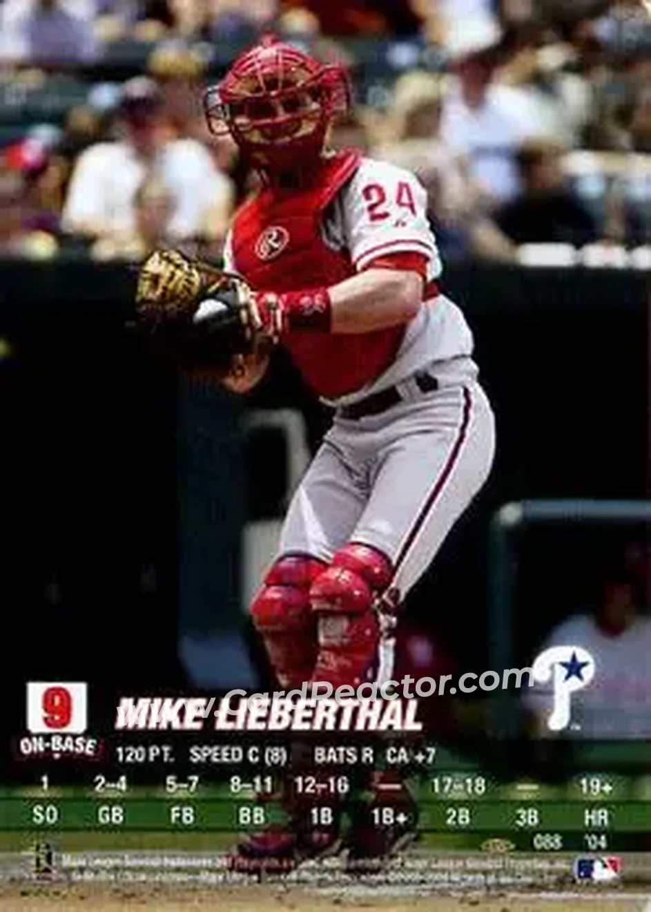 2004 MLB Showdown Pennant Run #088 - Mike Lieberthal - Philadelphia Phillies - Front