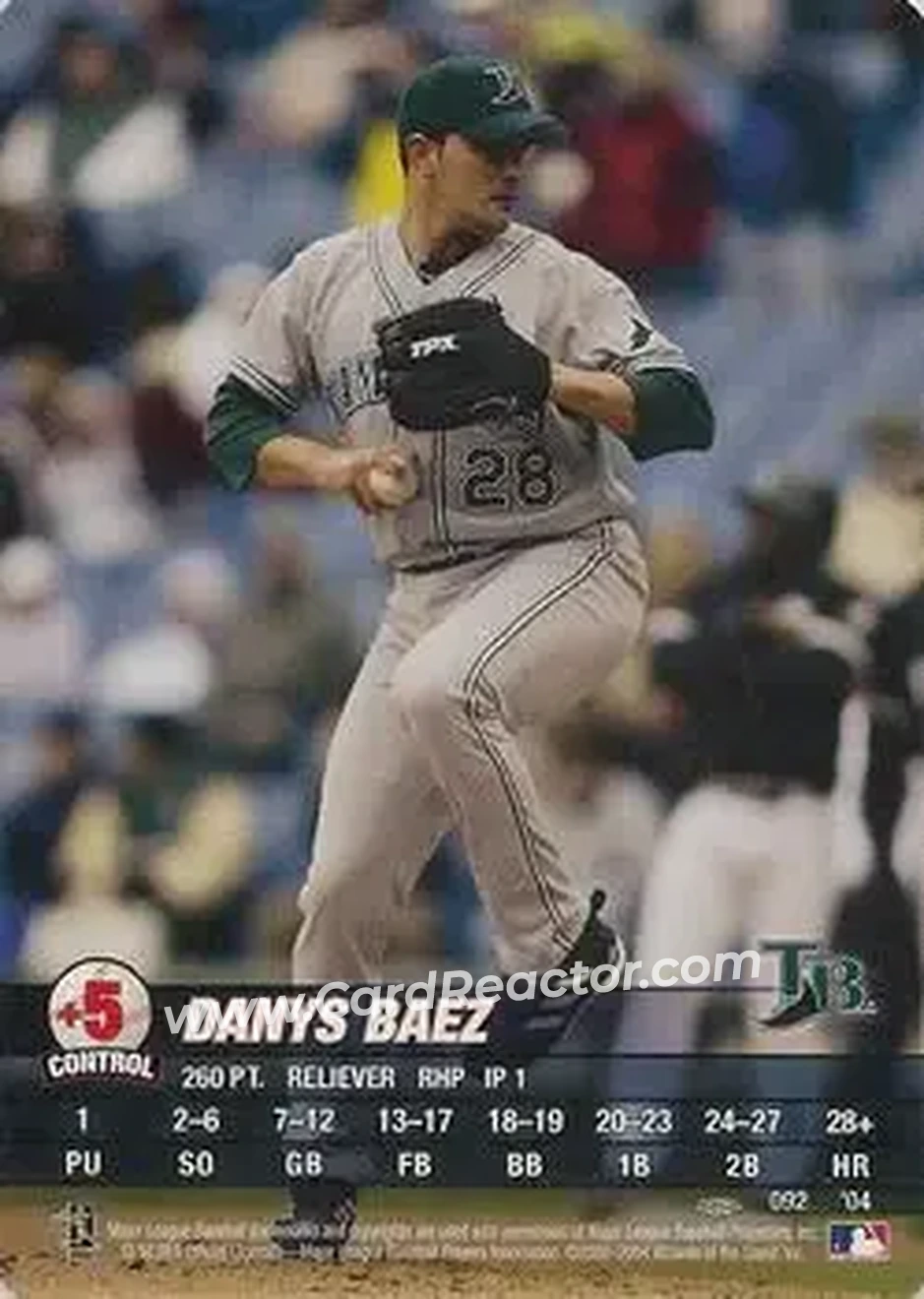 2004 MLB Showdown Pennant Run #092 - Danys Baez - Tampa Bay Devil Rays - Front 2004 MLB Showdown Pennant Run #092 - Danys Baez - Tampa Bay Devil Rays - Front