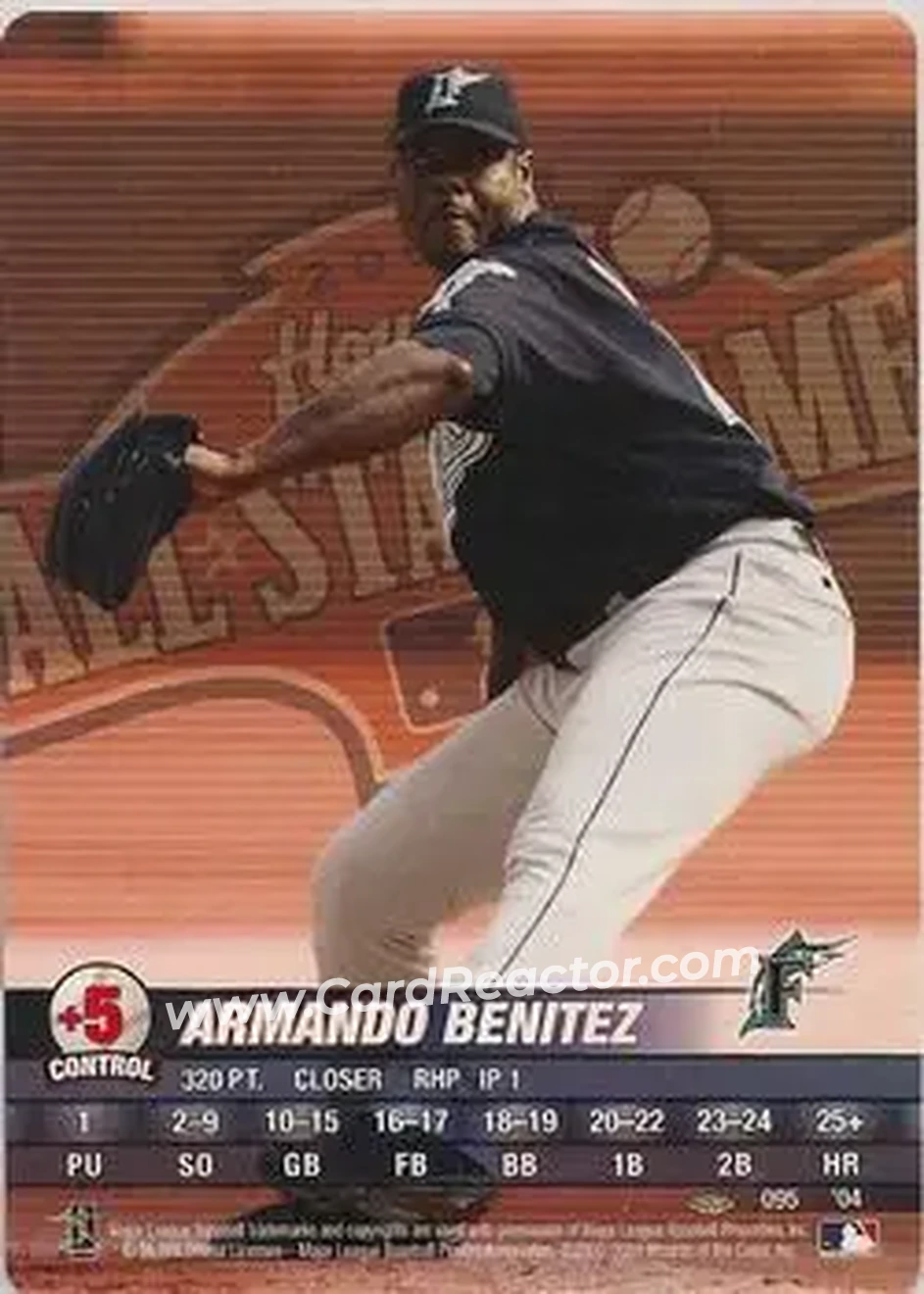 2004 MLB Showdown Pennant Run #095 - Armando Benitez - Florida Marlins - Front