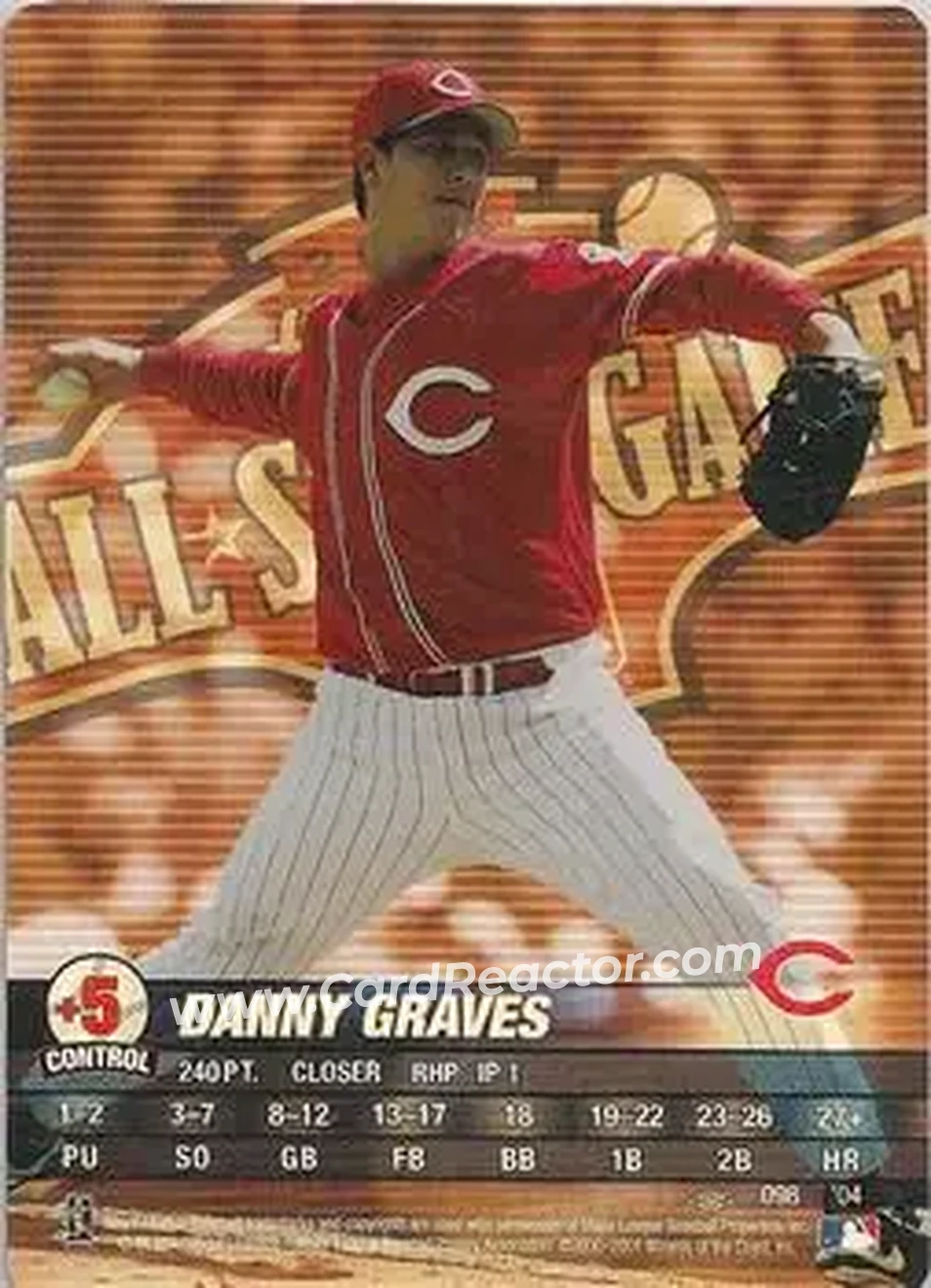 2004 MLB Showdown Pennant Run #098 - Danny Graves - Cincinnati Reds - Front