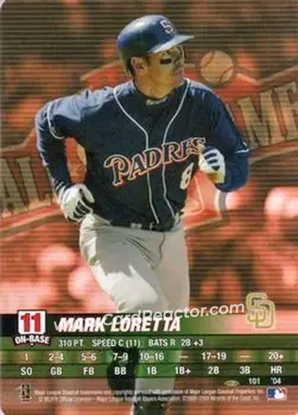 2004 MLB Showdown Pennant Run #101 - Mark Loretta - San Diego Padres - Front