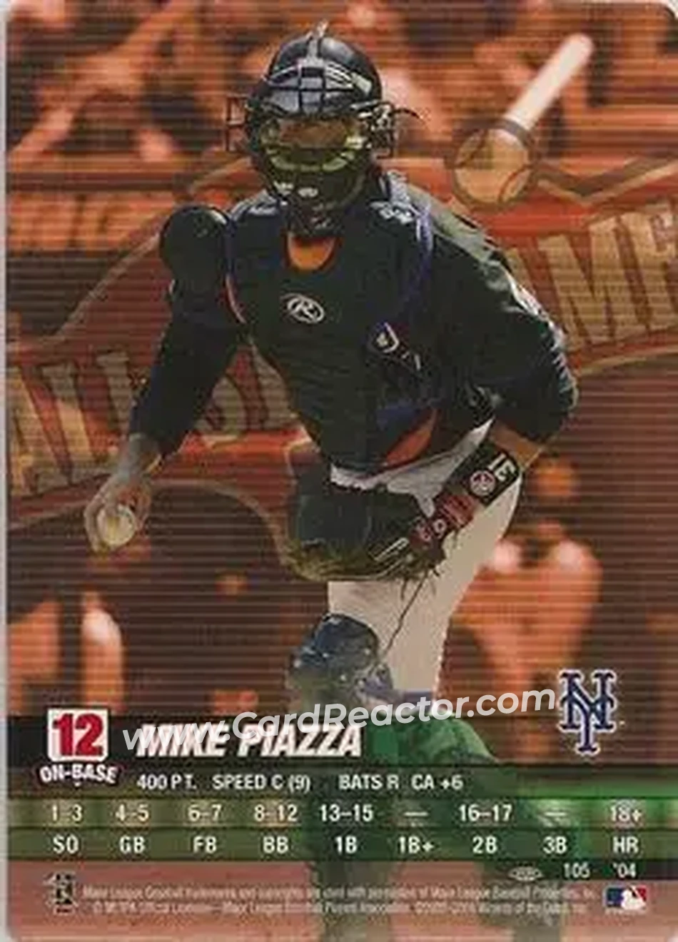 2004 MLB Showdown Pennant Run #105 - Mike Piazza - New York Mets - Front