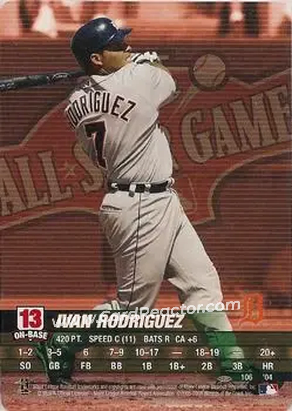 2004 MLB Showdown Pennant Run #106 - Ivan Rodriguez - Detroit Tigers - Front