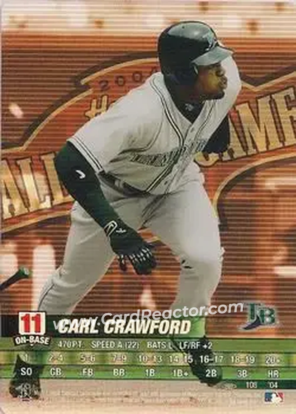 2004 MLB Showdown Pennant Run #108 - Carl Crawford - Tampa Bay Devil Rays - Front