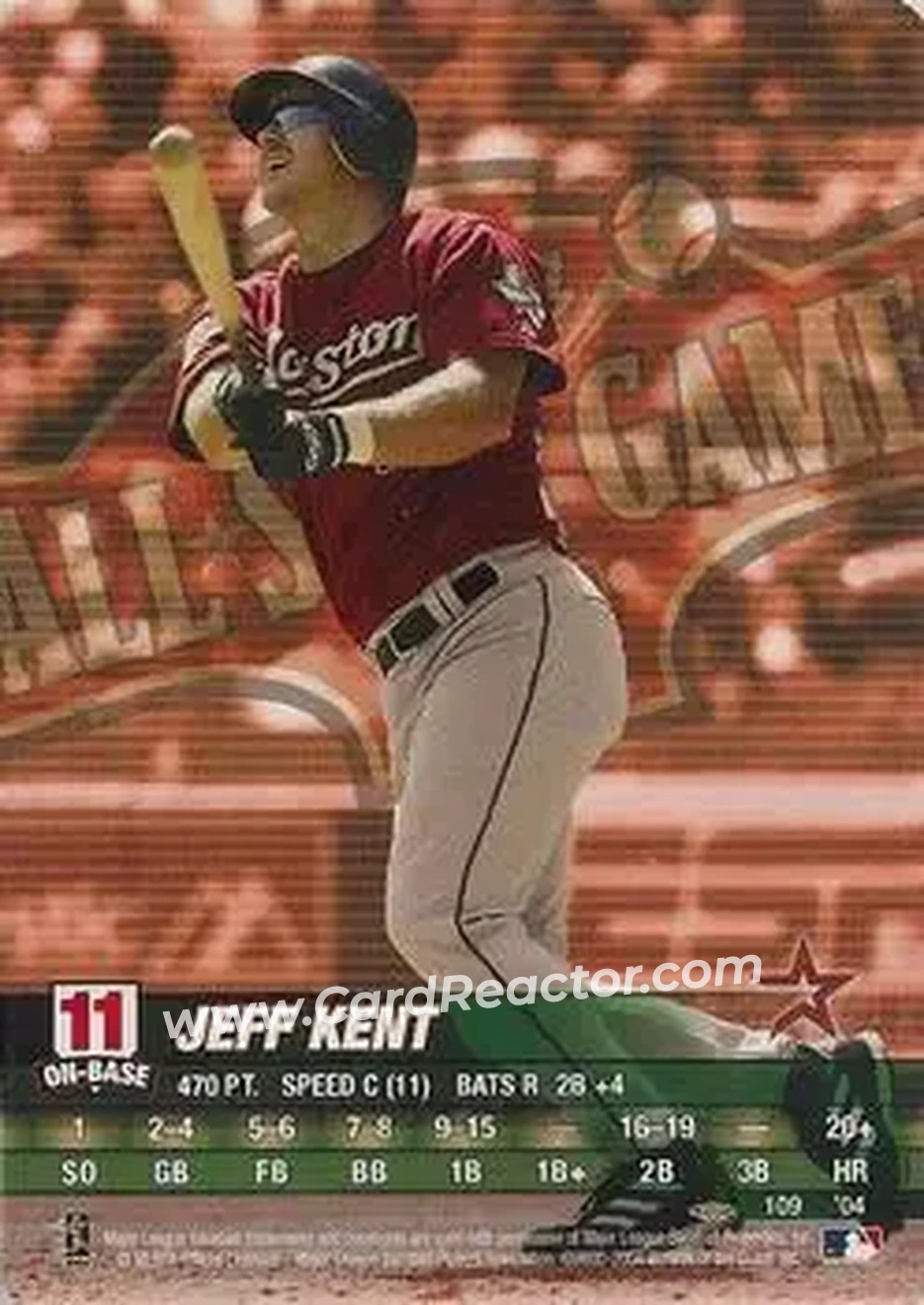 2004 MLB Showdown Pennant Run #109 - Jeff Kent - Houston Astros - Front