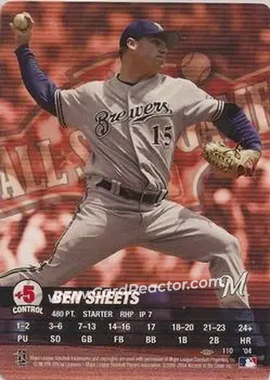 2004 MLB Showdown Pennant Run #110 - Ben Sheets - Milwaukee Brewers - Front